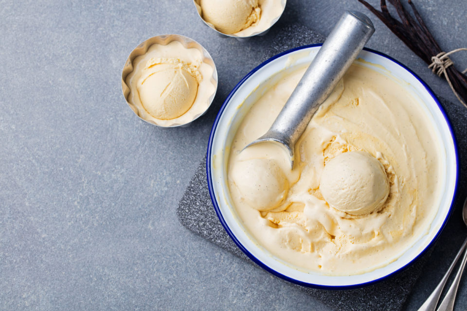 Homemade vanilla ice cream