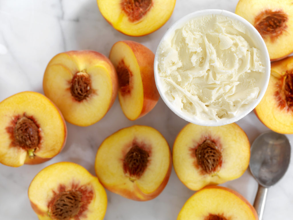 Peaches with Vanilla Ice Cream