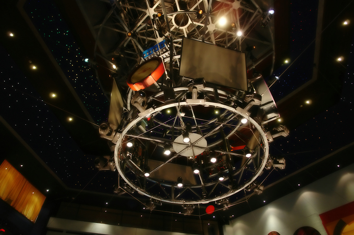 Interior view of a planetarium.